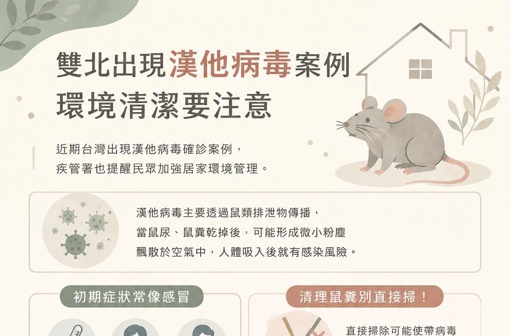 雙北出現漢他病毒案例，環境清潔要注意